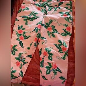 Old Navy Floral Ankle Jeans - Pink and Green
